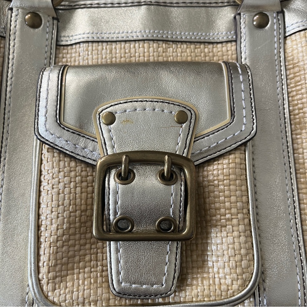Coach Legacy Silver and Tan Woven Tote - Picture 16 of 16